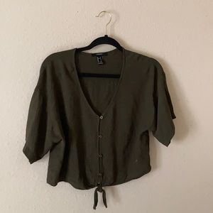Forever 21 Olive Green Button Shirt